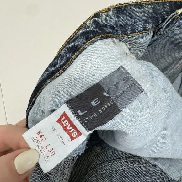 Vintage Levi's Mens Jeans 42x30 Blue Cotton Tapered Leg Deadstock Made in USA - Picture 15 of 16